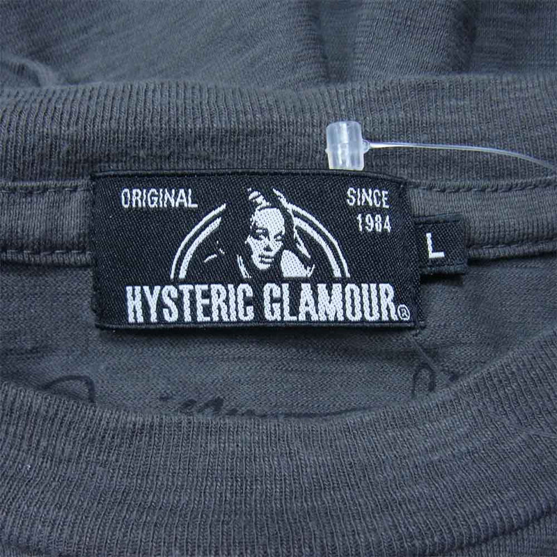 HYSTERIC GLAMOUR ヒステリックグラマー 20SS 02202CT13 DENNIS MORRIS Tee プリントTシャツ  チャコール系 L【中古】