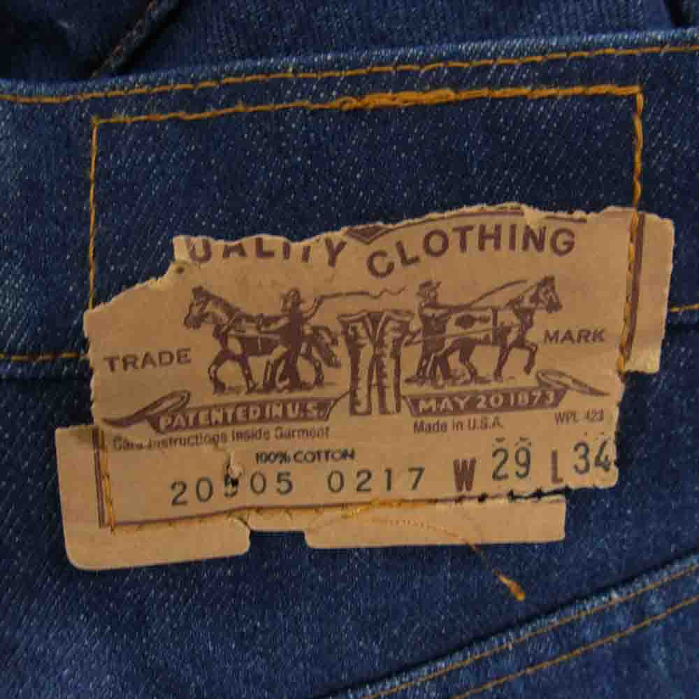 Levi's リーバイス 20505 0217 スモールe 505 ボタン裏575 オレンジタブ デニム パンツ インディゴブルー系 29【中古】
