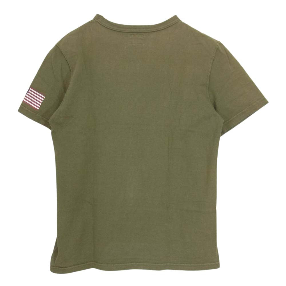 The REAL McCOY'S ザリアルマッコイズ MILITARY TEE AIR FORCE ACADEMY Tシャツ カーキ系 S【中古】