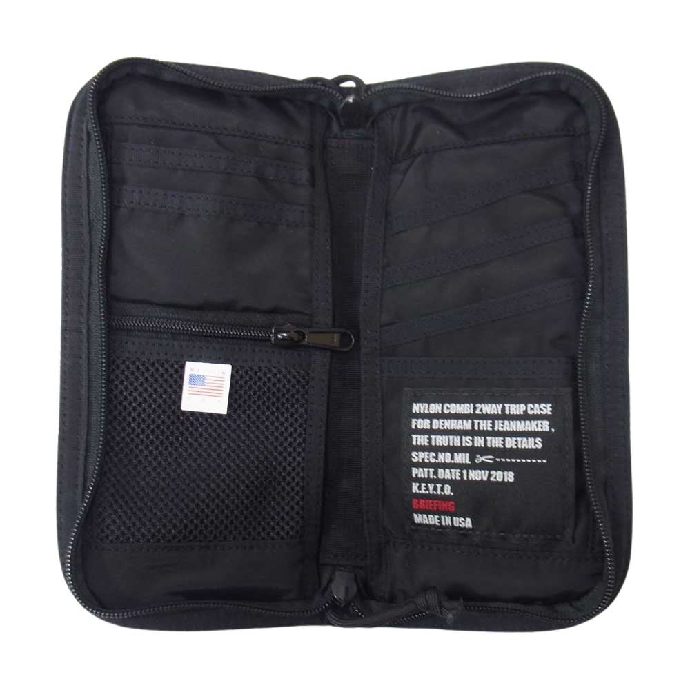 BRIEFING ブリーフィング DENHAM デンハム NC 2WAY TRIP CASE トラベル ポーチ ブラック系 F【美品】【中古】