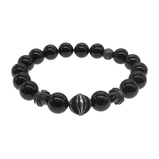 CHROME HEARTS クロムハーツ（原本無） 8mm BEAD ビーズブレスレット オニキス ブラック系【中古】