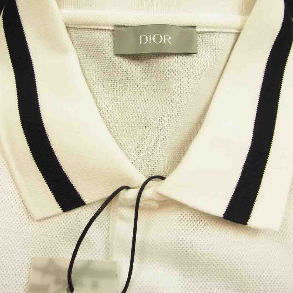 Dior ディオール 国内正規品 033J806A0448 AIR DIOR M.C&S Top/Waist ロゴ刺繍 半袖ポロシャツ ホワイト系 S【中古】