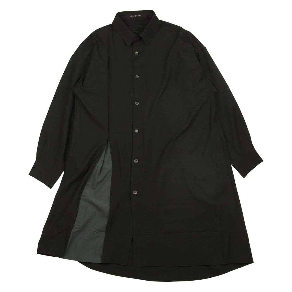 NO ID. ノーアイディ 449006-689S アシンメトリー ジップ ロング シャツ  ブラック系 ONE【新古品】【未使用】【中古】