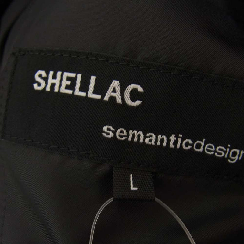 SHELLAC シェラック semanticdesign 袖ジップ デタッチャブル チェスターコート ブラック系 L【新古品】【未使用】【中古】