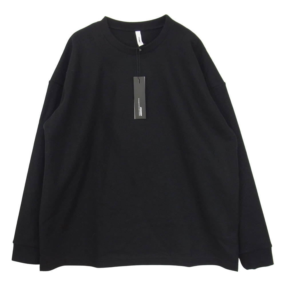 ATTACHMENT アタッチメント 21AW AJ12-262 CASHMERE BREND CLOTH CREWNECK PULLOVER L/S カシミヤ混 ウール カットソー  ブラック系 2【新古品】【未使用】【中古】