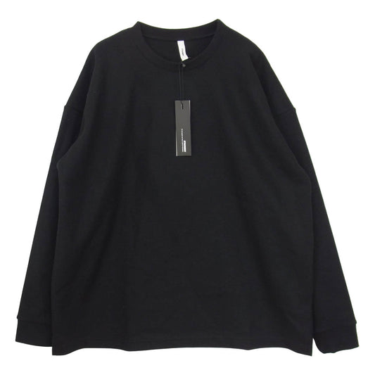 ATTACHMENT アタッチメント 21AW AJ12-262 CASHMERE BREND CLOTH CREWNECK PULLOVER L/S カシミヤ混 ウール カットソー  ブラック系 2【新古品】【未使用】【中古】