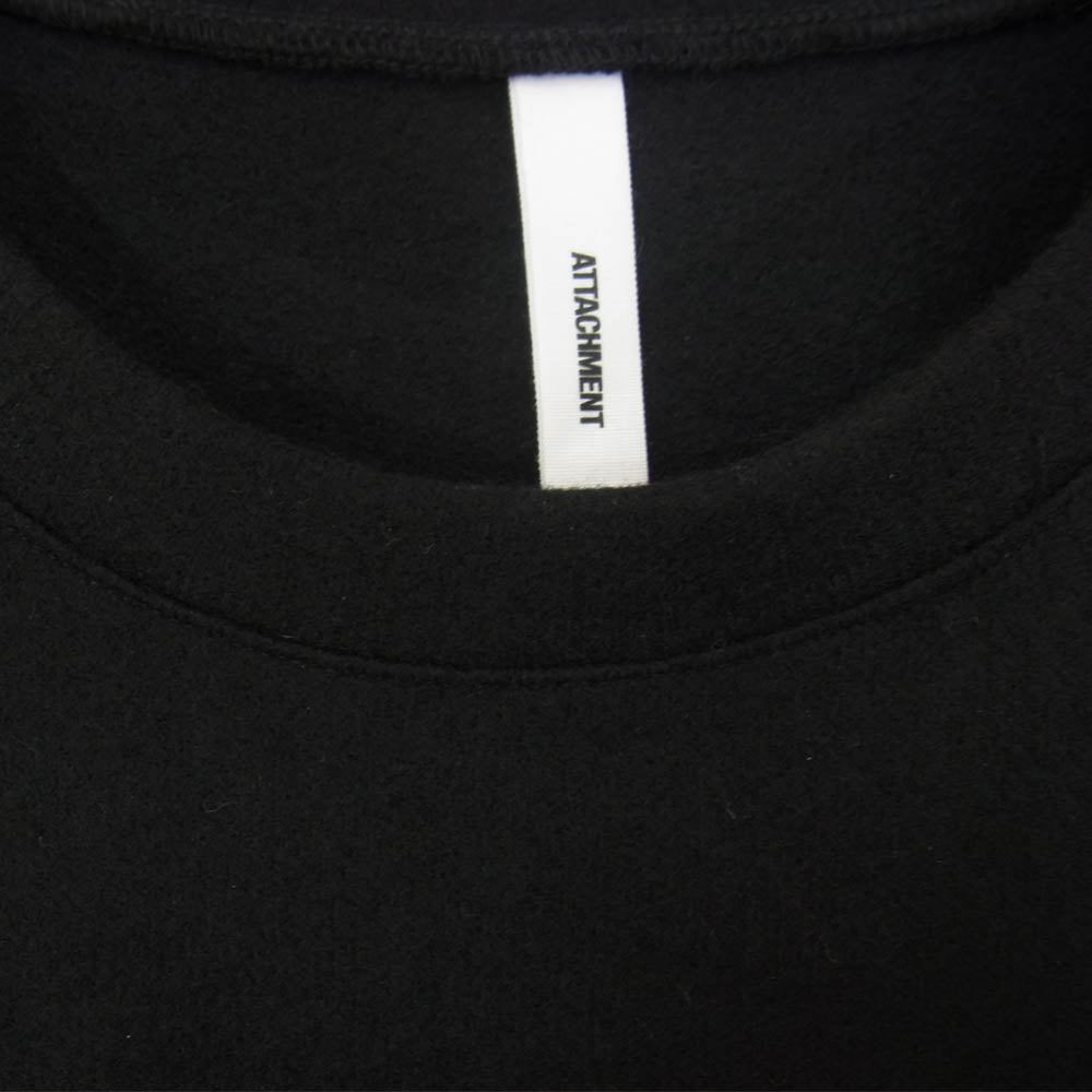 ATTACHMENT アタッチメント 21AW AJ12-262 CASHMERE BREND CLOTH CREWNECK PULLOVER L/S カシミヤ混 ウール カットソー  ブラック系 2【新古品】【未使用】【中古】