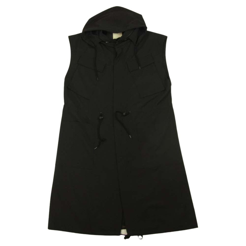 ato アトウ AM18B-V01 TROPICAL NATURAL STRETCH LONG VEST ロング ベスト ノースリーブコート ブラック系 46【新古品】【未使用】【中古】