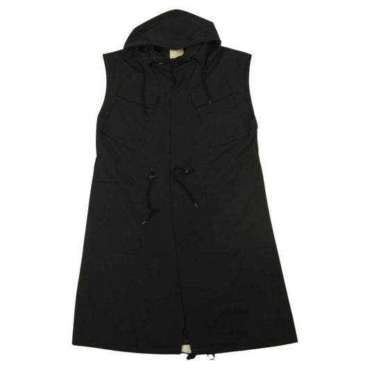 ato アトウ AM18B-V01 TROPICAL NATURAL STRETCH LONG VEST ロング ベスト ノースリーブコート ブラック系 46【新古品】【未使用】【中古】