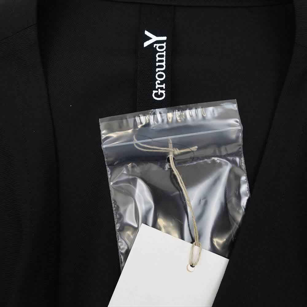 Yohji Yamamoto ヨウジヤマモト GroundY GA-D06-100 T/W Gabardine Long Drape Jacket TWギャバジン ロング ドレープ ジャケット ブラック系 3【新古品】【未使用】【中古】