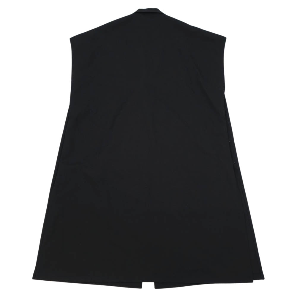 Yohji Yamamoto ヨウジヤマモト GroundY 22SS GG-D05-100 T/W gabardine Tailored poncho TWギャバジン ノースリーブ テーラード ポンチョ ブラック系 3【新古品】【未使用】【中古】