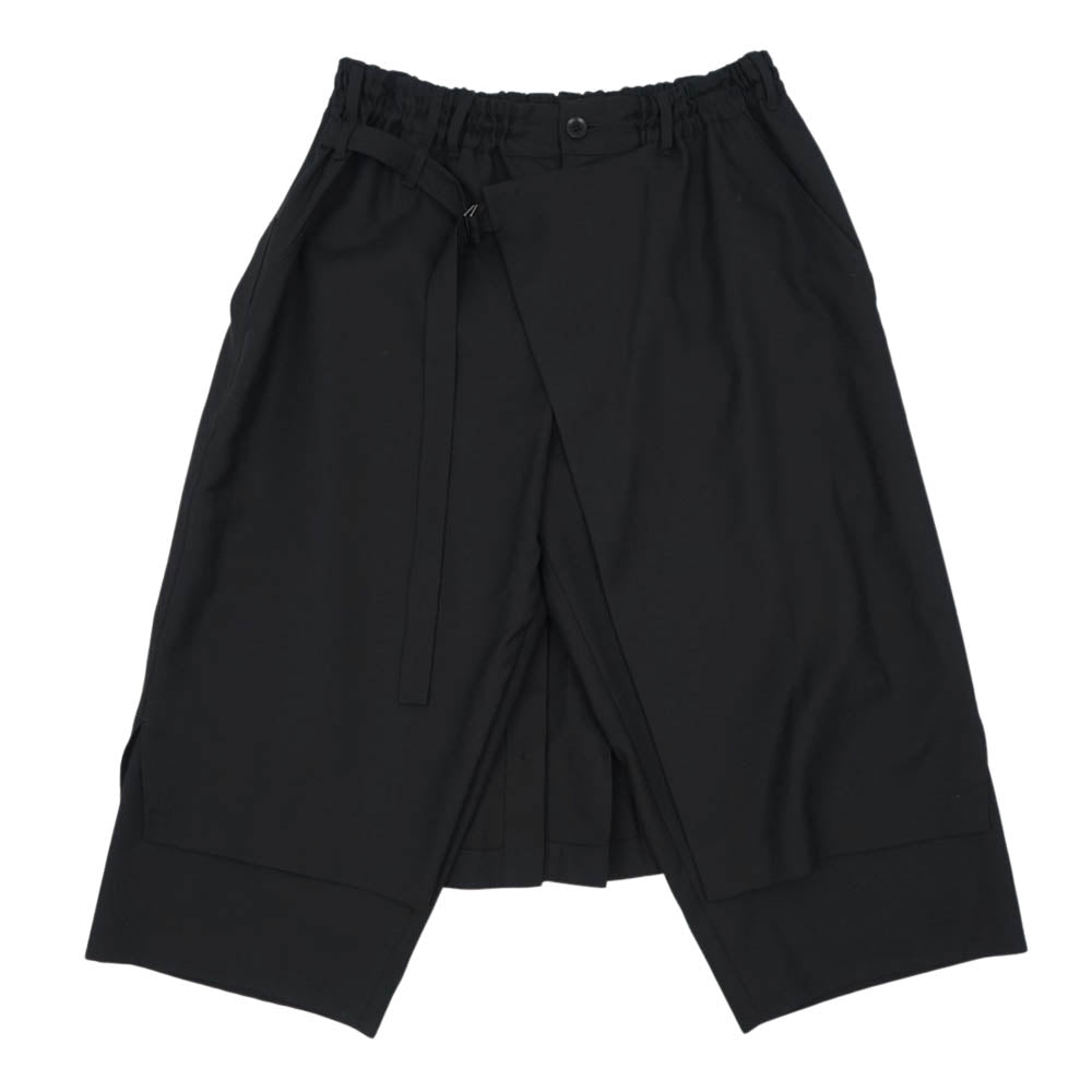 Yohji Yamamoto ヨウジヤマモト GroundY GA-P01-100 T/W Gabardine Wrap Pants type1 TWギャバジン ラップ パンツ ブラック系 3【美品】【中古】