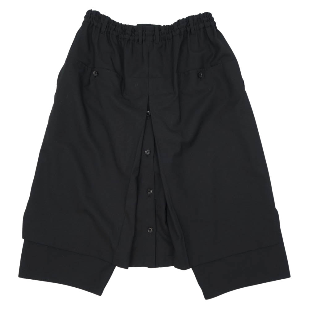 Yohji Yamamoto ヨウジヤマモト GroundY GA-P01-100 T/W Gabardine Wrap Pants type1 TWギャバジン ラップ パンツ ブラック系 3【美品】【中古】