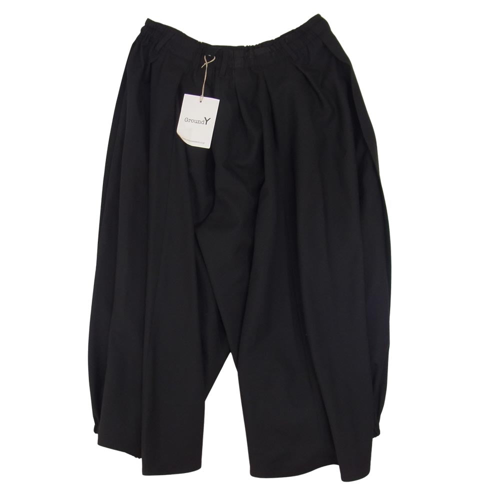 Yohji Yamamoto ヨウジヤマモト GroundY 22SS GG-P06-100 T/W Gabardine Crow pants TWギャバジン カラス パンツ ブラック系 3【新古品】【未使用】【中古】