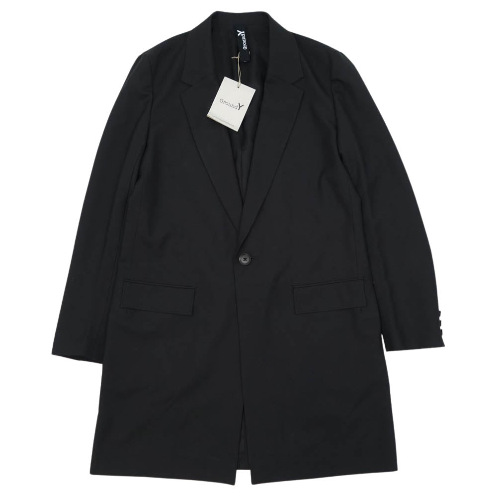 Yohji Yamamoto ヨウジヤマモト GroundY GG-J02-100 T/W Gabardine 1B Jacket TWギャバジン ロング ジャケット ブラック系 3【新古品】【未使用】【中古】