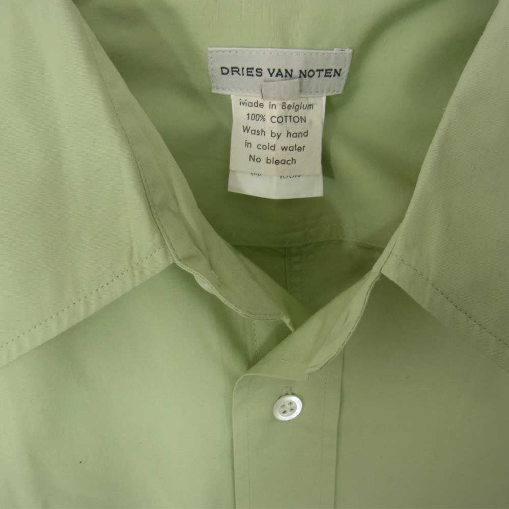 DRIES VAN NOTEN ドリスヴァンノッテン 2ポケット 半袖シャツ ライトグリーン系 50【中古】