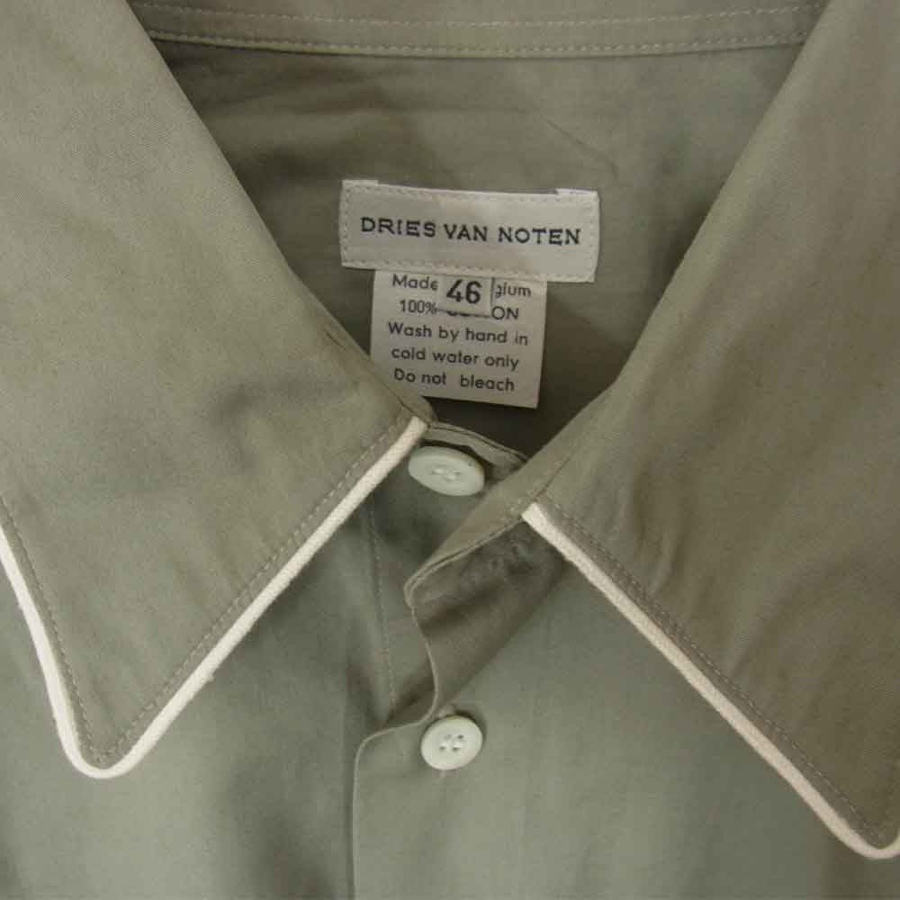 DRIES VAN NOTEN ドリスヴァンノッテン パイピング 長袖 シャツ グレー系 46【中古】