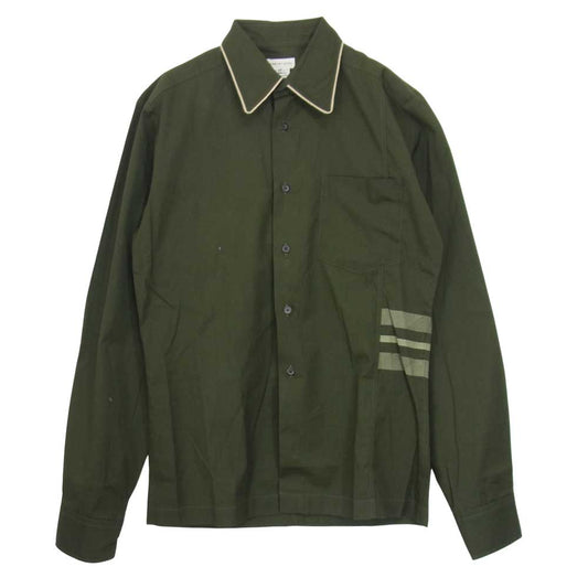 DRIES VAN NOTEN ドリスヴァンノッテン パイピング 長袖 シャツ グリーン系 46【中古】
