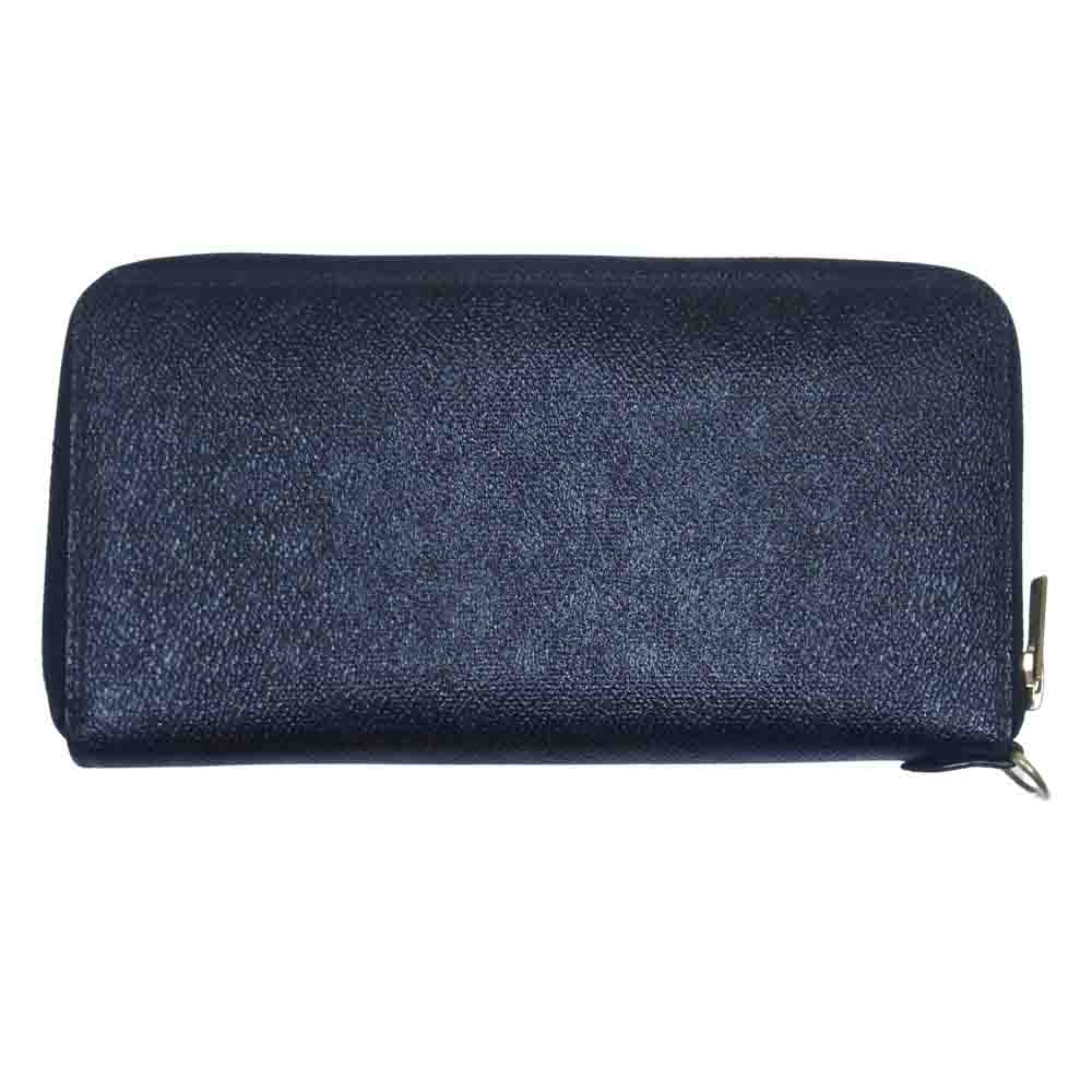 GLADHAND & Co. グラッドハンド × PORTER ポーター BELONGINGS WALLET 総柄 レザー ラウンドジップ ウォレット ブラック系【中古】