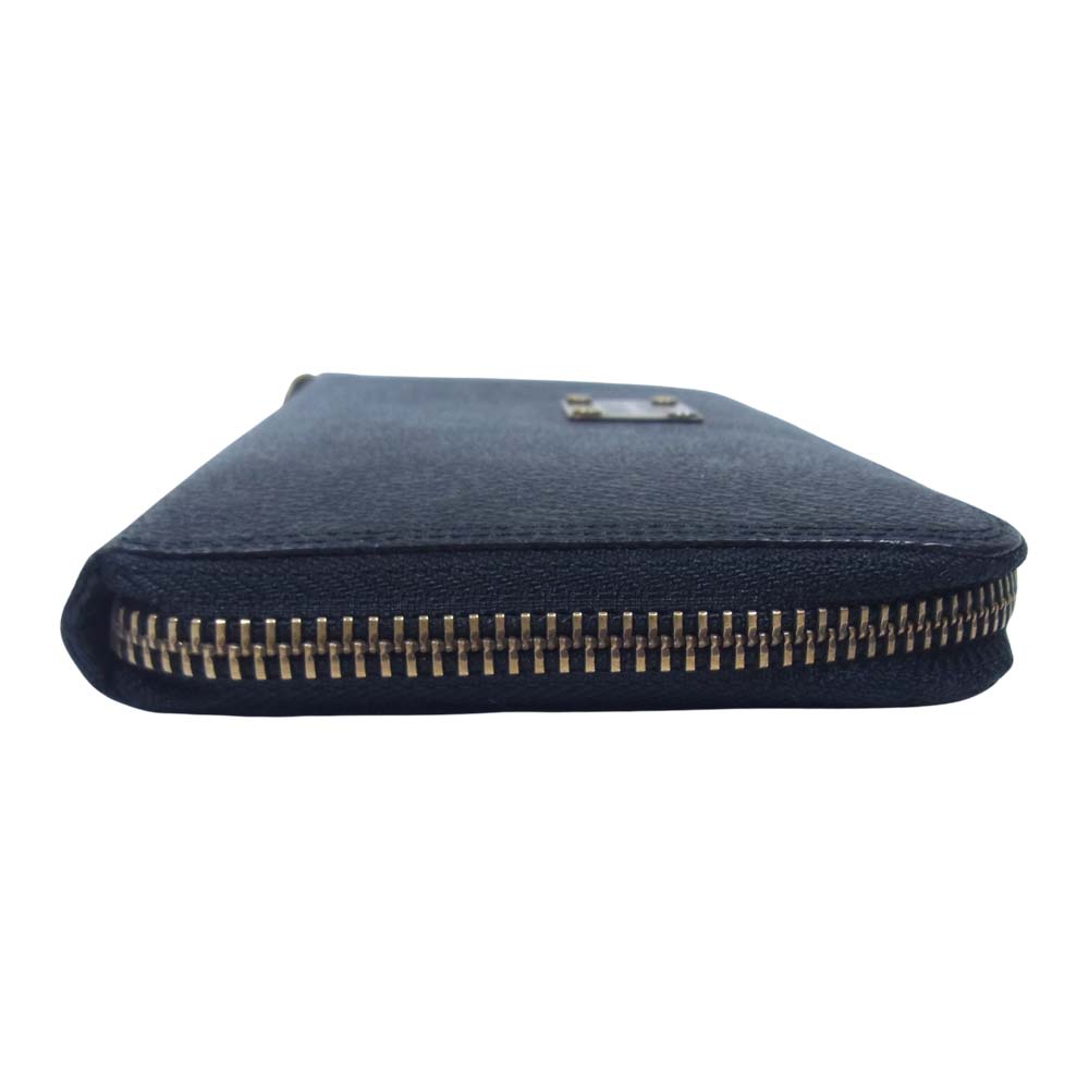 GLADHAND & Co. グラッドハンド × PORTER ポーター BELONGINGS WALLET 総柄 レザー ラウンドジップ ウォレット ブラック系【中古】