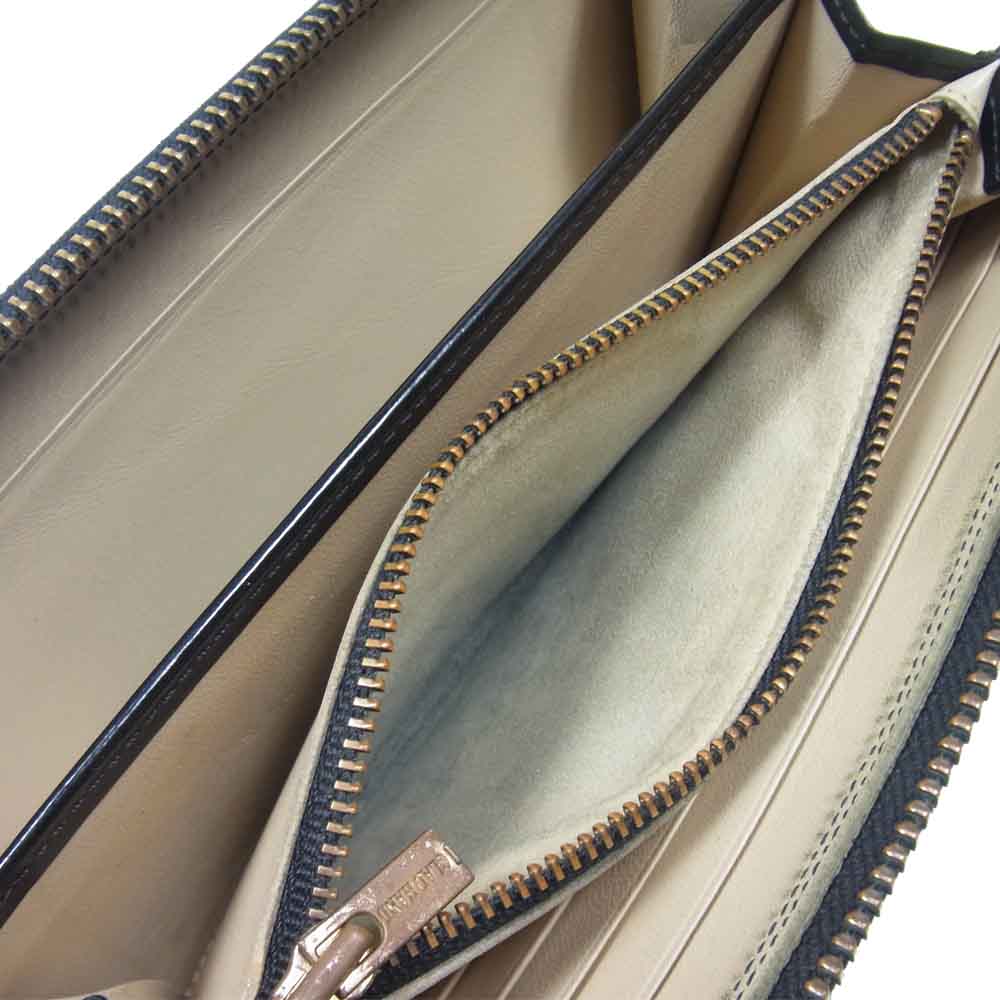 GLADHAND & Co. グラッドハンド × PORTER ポーター BELONGINGS WALLET 総柄 レザー ラウンドジップ ウォレット ブラック系【中古】