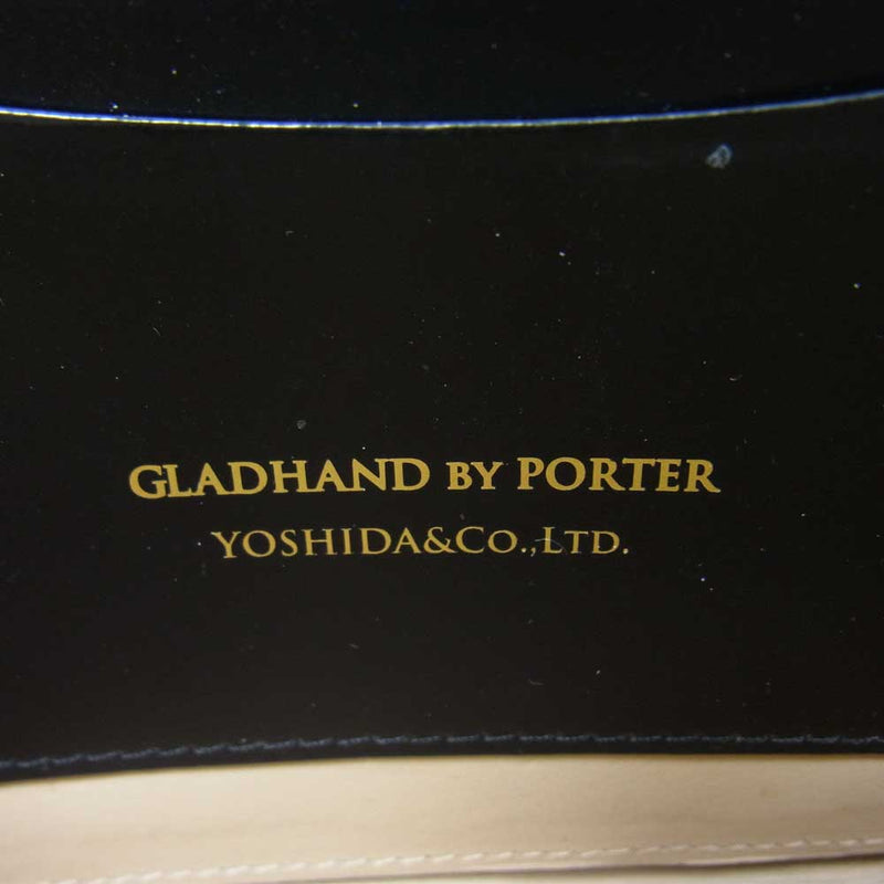 GLADHAND & Co. グラッドハンド × PORTER ポーター BELONGINGS WALLET 総柄 レザー ラウンドジップ ウォレット ブラック系【中古】
