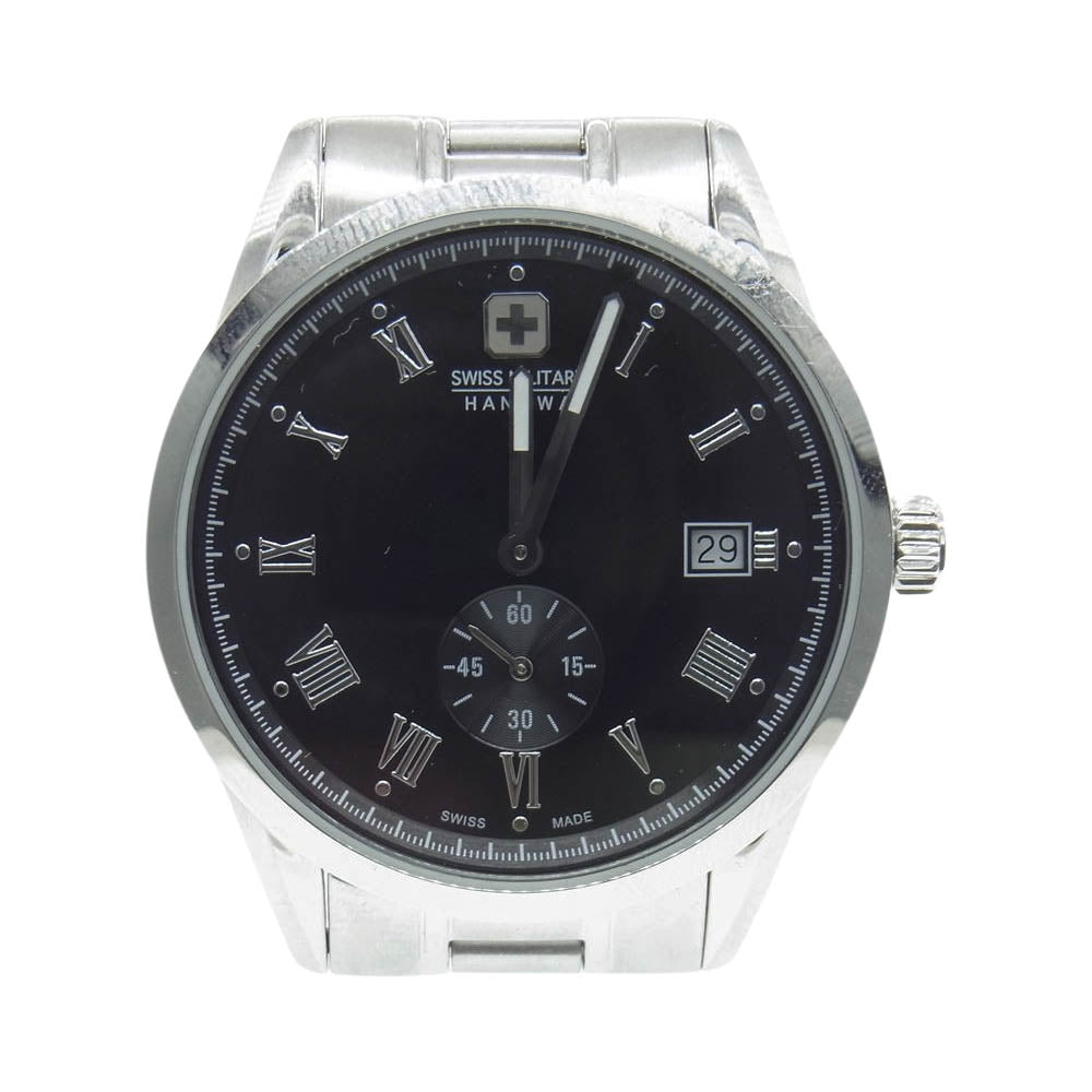 スイスミリタリーハノワ 14054M クォーツ 腕時計 シルバー系【美品】【中古】