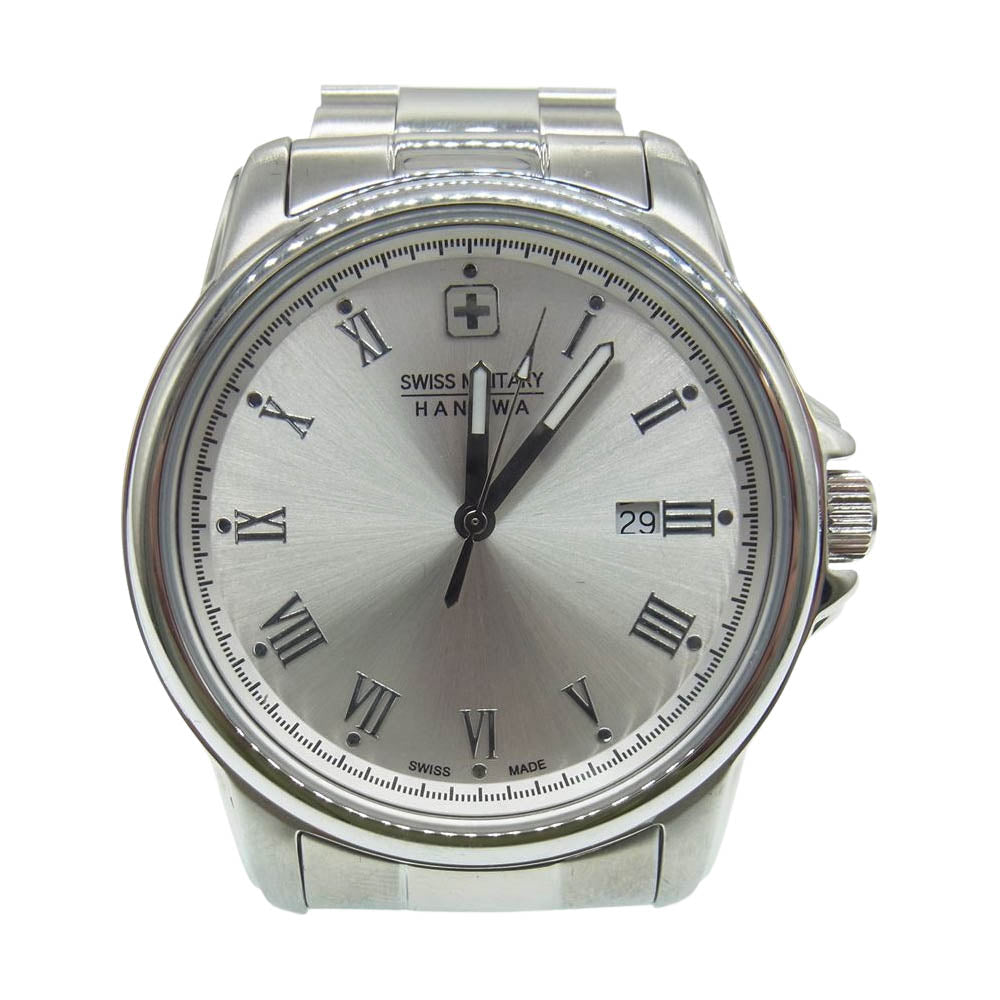 スイスミリタリーハノワ 06-4229 06-5229 クォーツ 腕時計 シルバー系【美品】【中古】