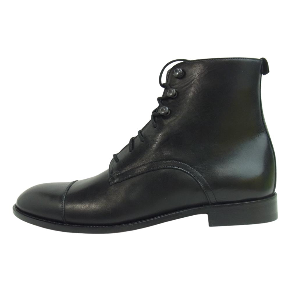 アンドレアフェリ G40 サイドジップ キャップトゥ レースアップ ブーツ ブラック系 43【新古品】【未使用】【中古】