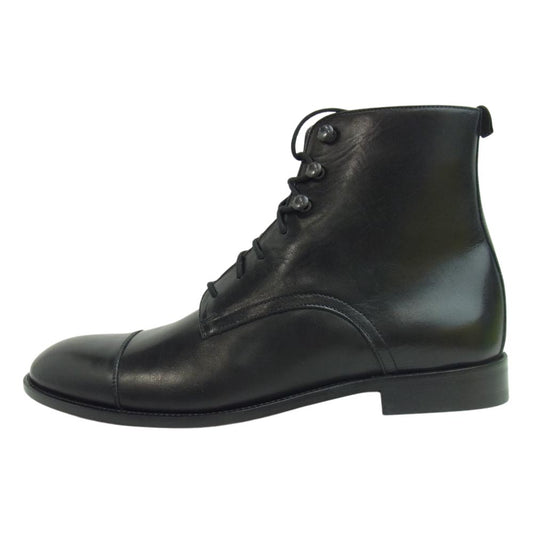 アンドレアフェリ G40 サイドジップ キャップトゥ レースアップ ブーツ ブラック系 43【新古品】【未使用】【中古】