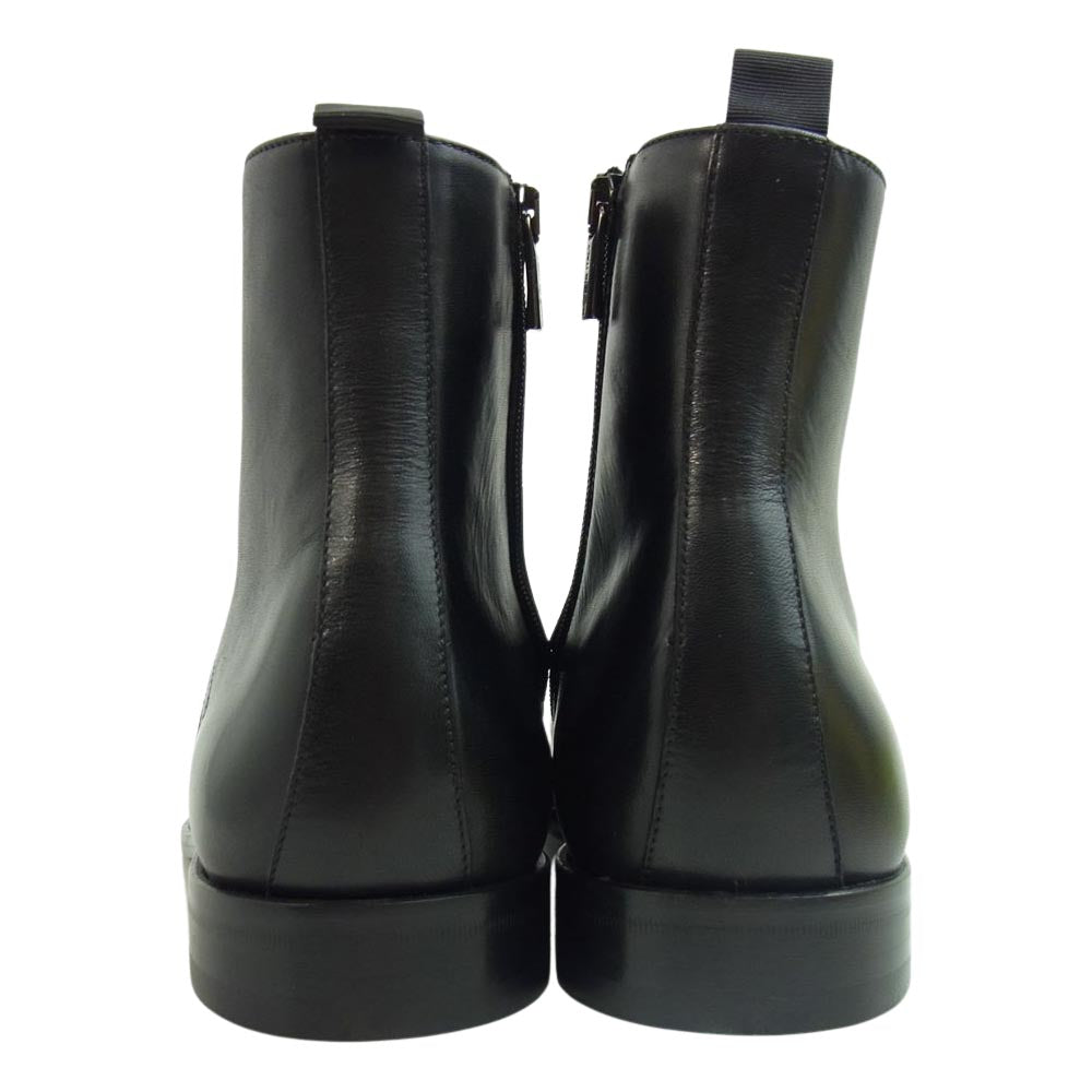 アンドレアフェリ G40 サイドジップ キャップトゥ レースアップ ブーツ ブラック系 43【新古品】【未使用】【中古】