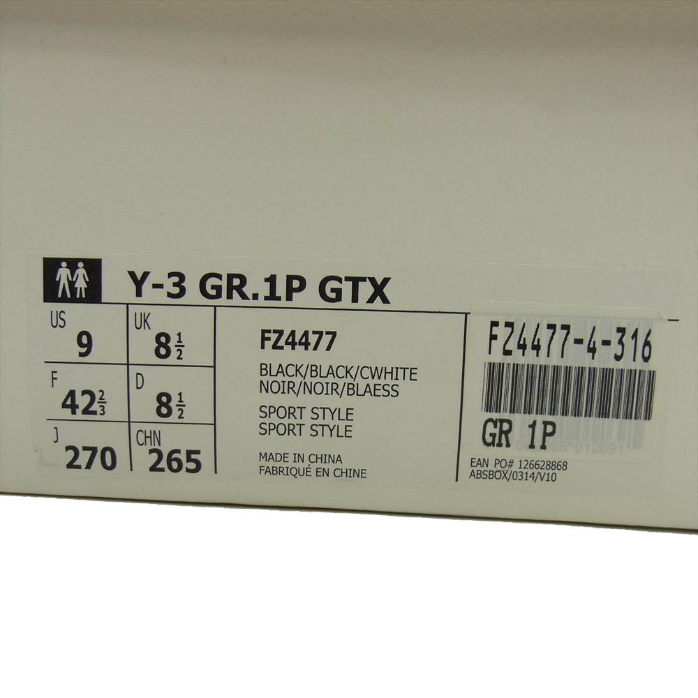 Yohji Yamamoto ヨウジヤマモト Y-3 ワイスリー FZ4477 GR.1P GTX ローカット スニーカー ブラック系 27cm【極上美品】【中古】