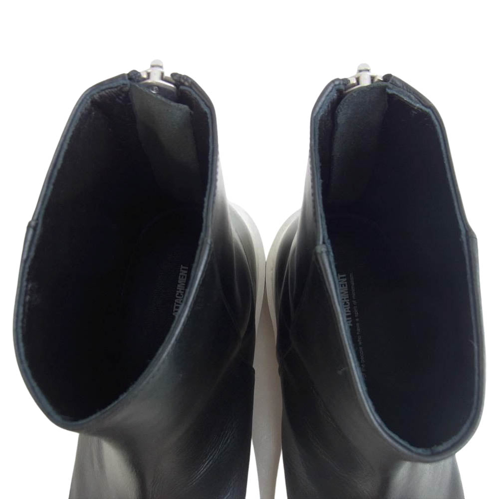 ATTACHMENT アタッチメント AA12-202 COW LEATHER BACK ZIP SNEAKERS カウレザー バックジップ スニーカー ブーツ ブラック系 43【新古品】【未使用】【中古】