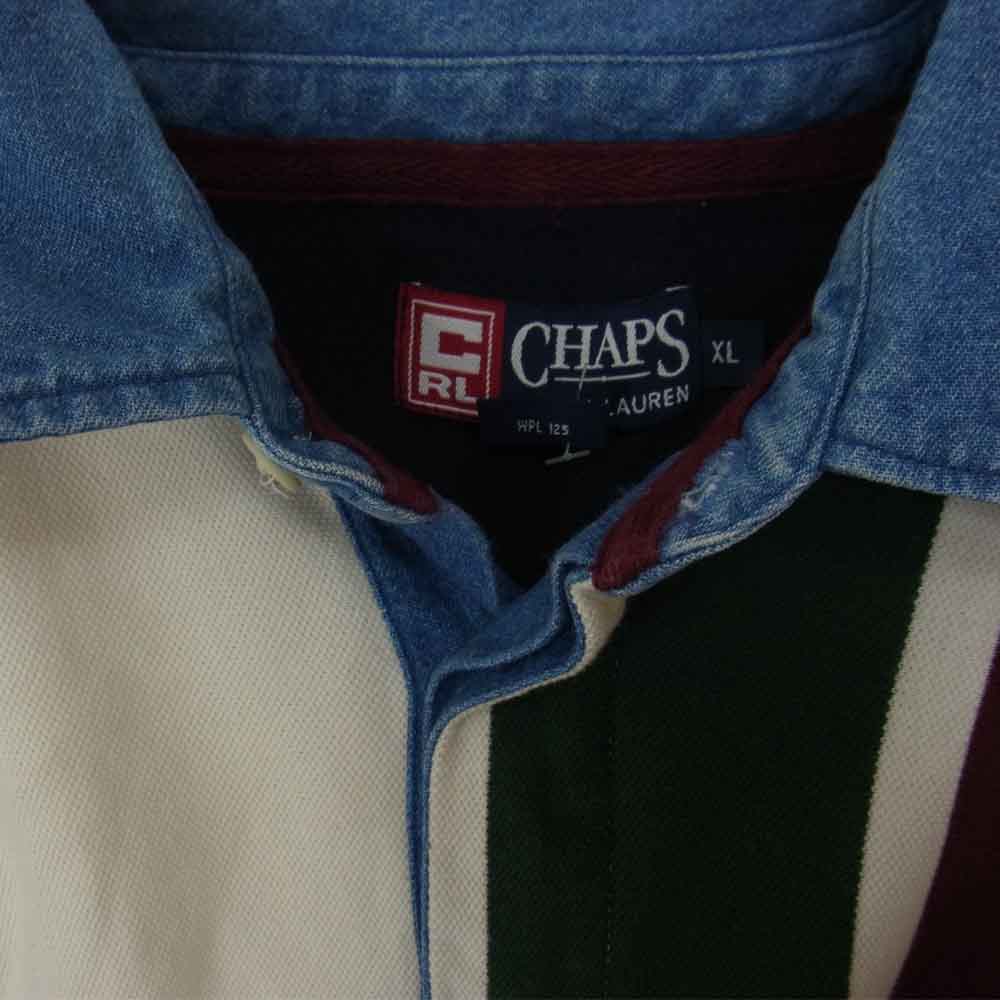 RALPH LAUREN ラルフローレン ヴィンテージ 90s CHAPS 長袖 ポロシャツ マルチカラー系 XL【中古】