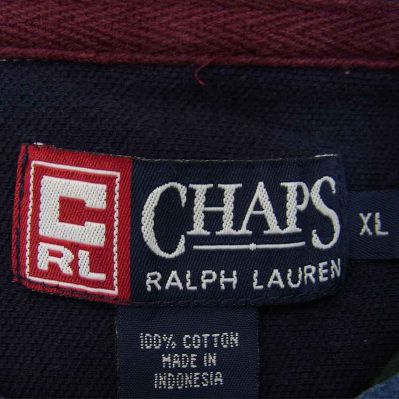 RALPH LAUREN ラルフローレン ヴィンテージ 90s CHAPS 長袖 ポロシャツ マルチカラー系 XL【中古】