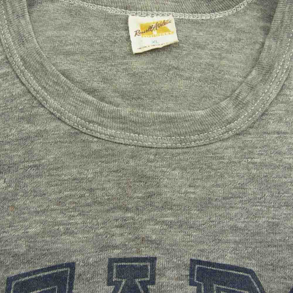 ラッセルアスレチック ヴィンテージ 70s 80s 金タグ プリント Tシャツ グレー系 XL【中古】