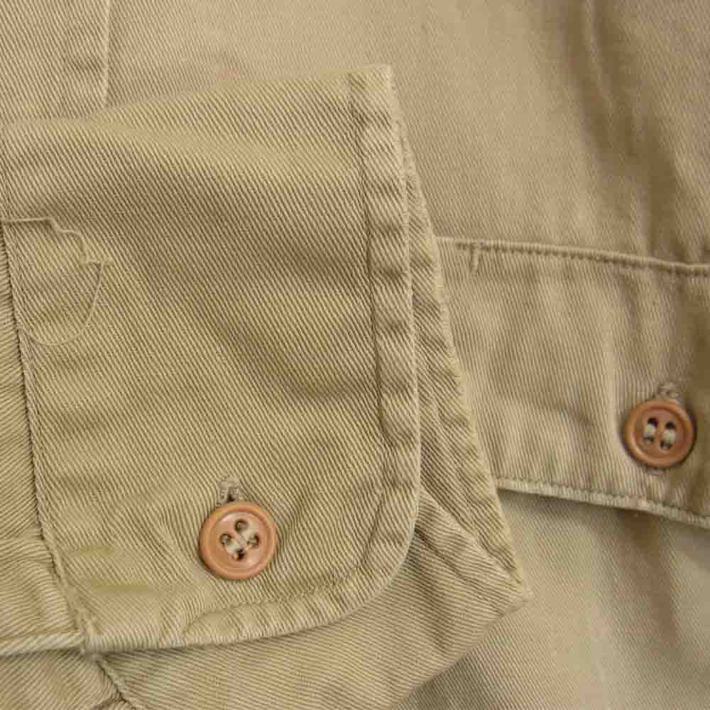 ヘラクレス ヴィンテージ 50s マチ付き ツイル ワークシャツ ベージュ系【中古】