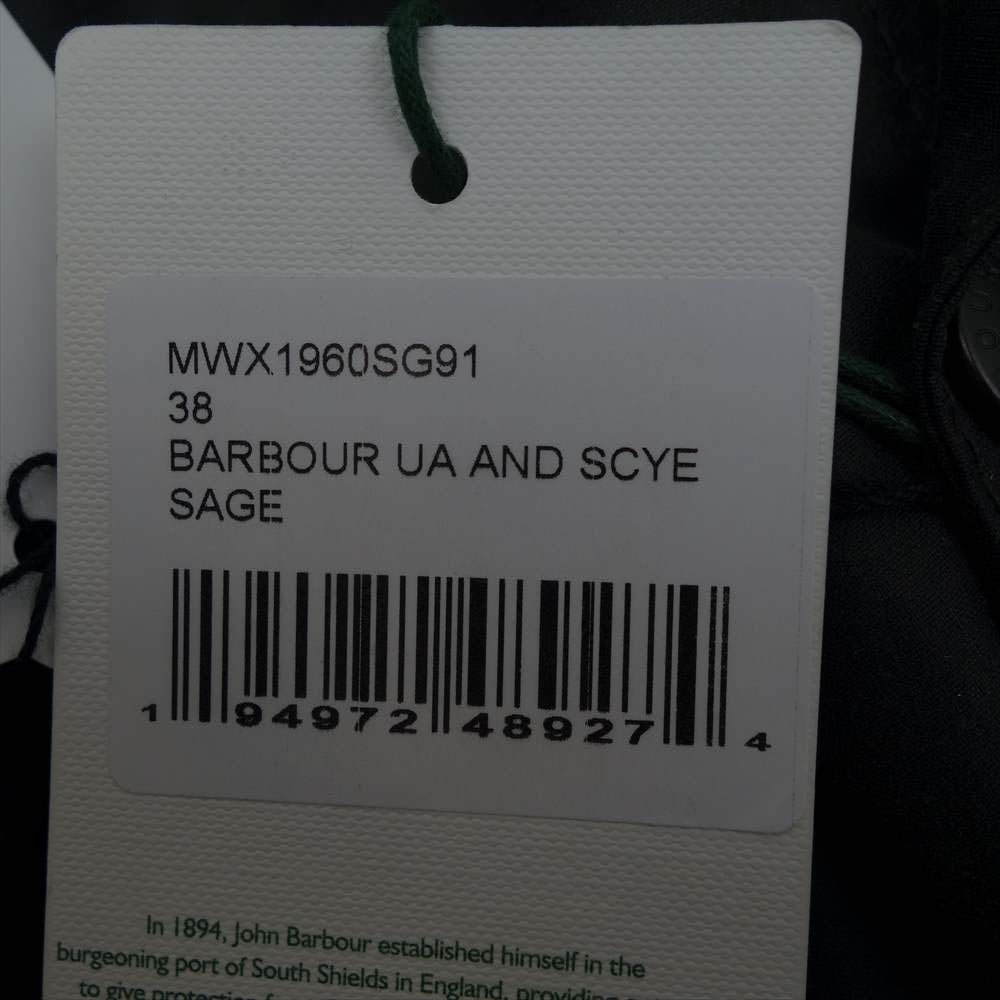 Scye サイ MWX1960SG91 BARBOUR バブアー United Arrows ユナイテッドアローズ Waxed Cotton Adjustable Coat オイルド クロス コート モスグリーン系 38【新古品】【未使用】【中古】