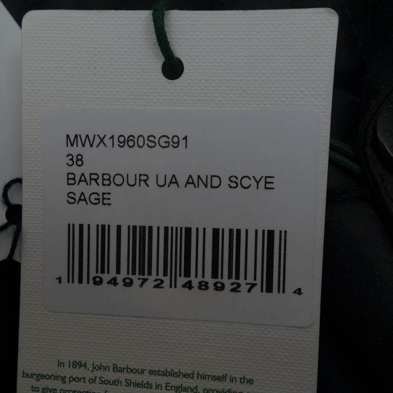 Scye サイ MWX1960SG91 BARBOUR バブアー United Arrows ユナイテッドアローズ Waxed Cotton  Adjustable Coat オイルド クロス コート モスグリーン系 38【新古品】【未使用】【中古】