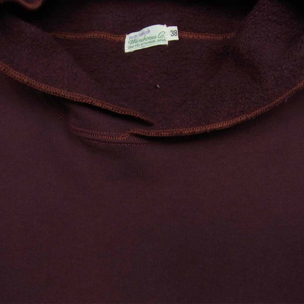 WAREHOUSE ウエアハウス DUCK DIGGER SEPARATE POCKET HOODIE 453 ダッグディガー セパレートポケット セットインフード プルオーバー パーカー ボルドー系 38【中古】