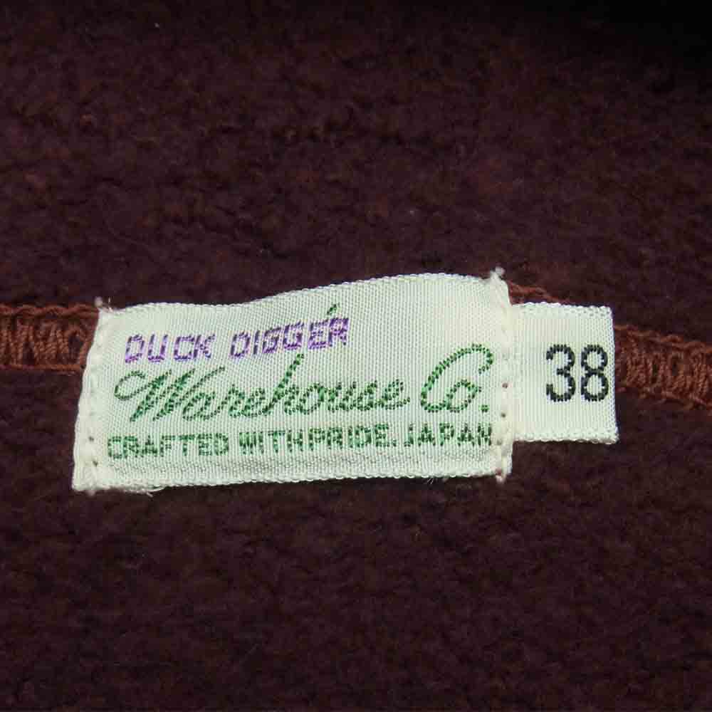 WAREHOUSE ウエアハウス DUCK DIGGER SEPARATE POCKET HOODIE 453 ダッグディガー セパレートポケット セットインフード プルオーバー パーカー ボルドー系 38【中古】