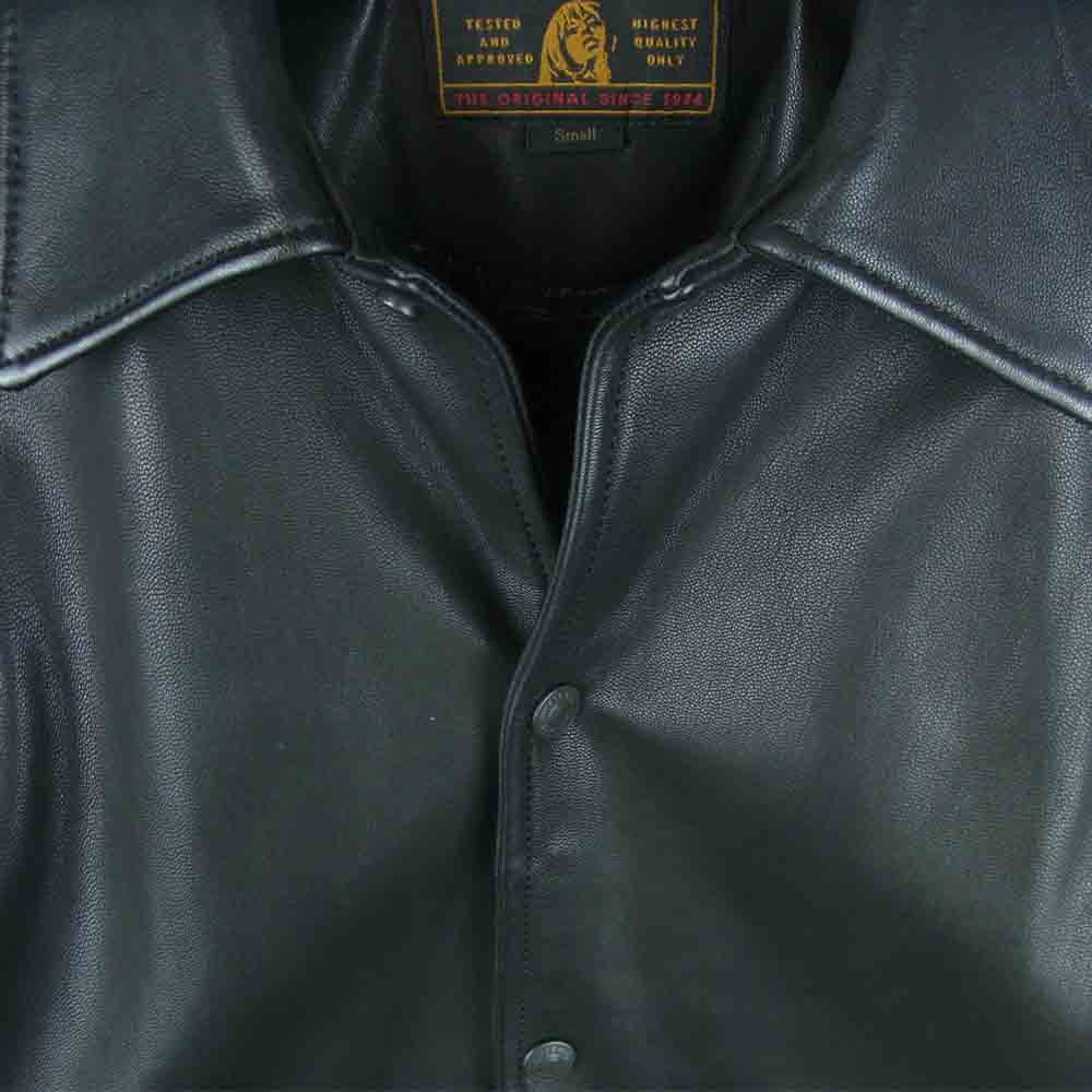 HYSTERIC GLAMOUR ヒステリックグラマー 14AW 0243LB02 GOAT LEATHER COACH JKT ゴート レザー コーチ ジャケット ブラック系 S【中古】