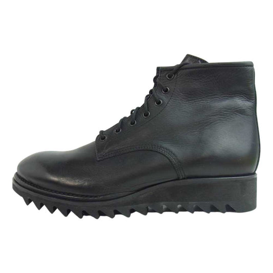 アルジス クリスタ 62326 シャークソール 7アイレット レースアップ サイドジップ ブーツ ブラック系 43【新古品】【未使用】【中古】