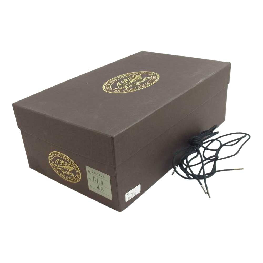 アルジス クリスタ 62326 シャークソール 7アイレット レースアップ サイドジップ ブーツ ブラック系 43【新古品】【未使用】【中古】