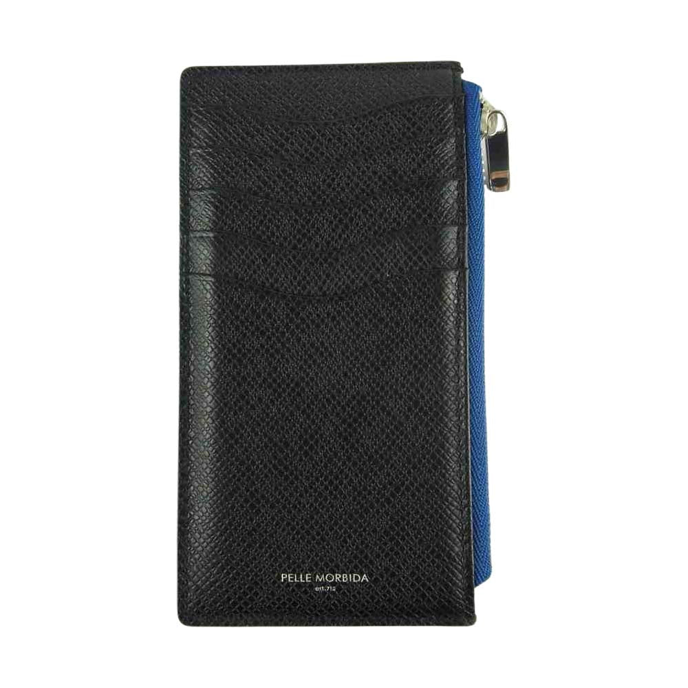 PELLE MORBIDA ペッレモルビダ PMO-BA315 Barca バルカ 薄マチ ミニウォレット ブラック系【美品】【中古】