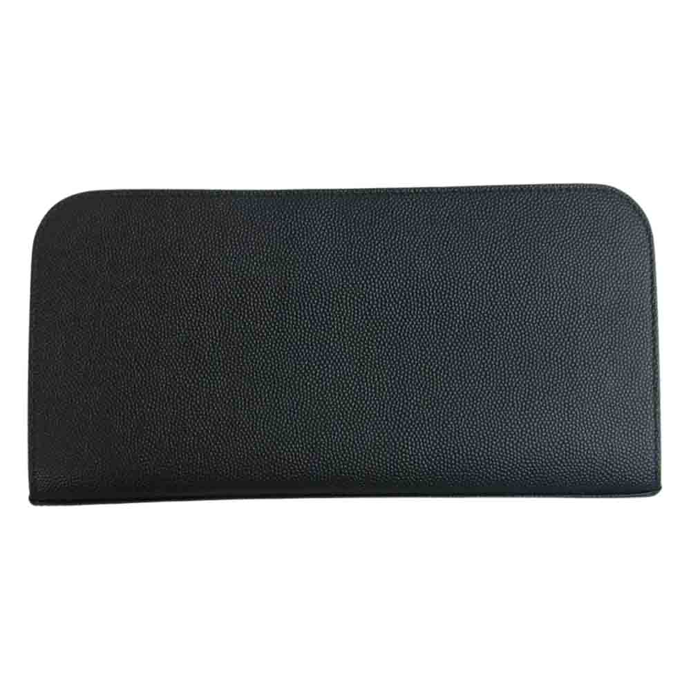 SAINT LAURENT サンローラン 534290 BTY0N 1000 ラウンドジップ ファスナー グレイン 長財布 ブラック系【美品】【中古】
