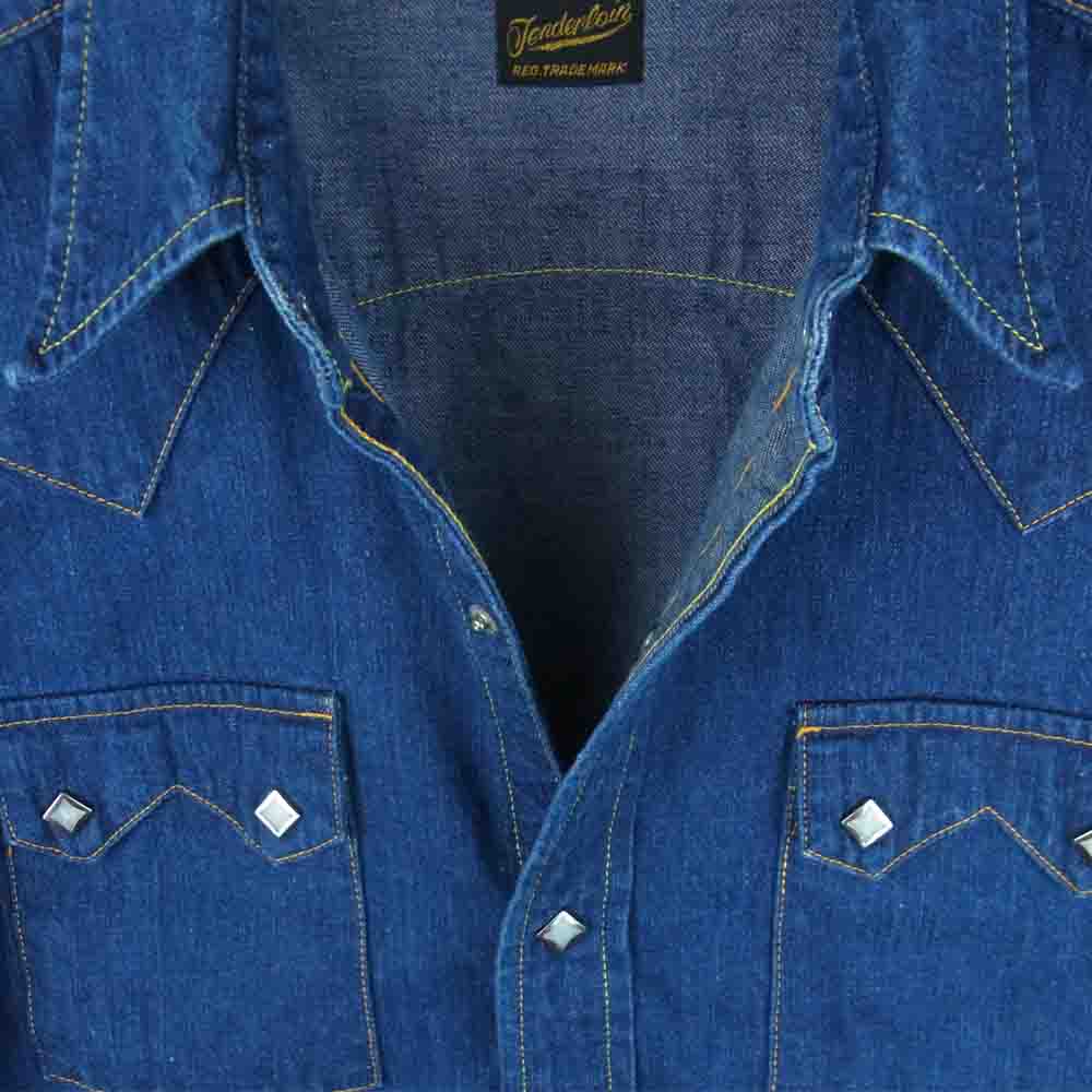 TENDERLOIN テンダーロイン T-WESTERN DENIM SHT ウエスタン デニム 長袖 シャツ インディゴブルー系 S【中古】