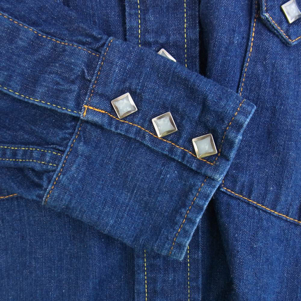 TENDERLOIN テンダーロイン T-WESTERN DENIM SHT ウエスタン デニム 長袖 シャツ インディゴブルー系 S【中古】