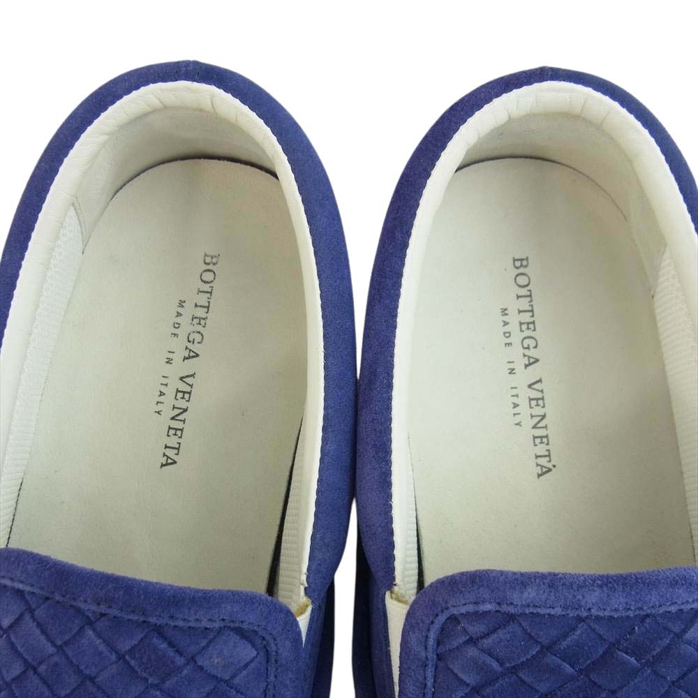 BOTTEGAVENETA ボッテガヴェネタ スエード イントレチャート スリッポン パープル ネイビー系 濃い青紫系 実寸約25.5cm~26cm【中古】