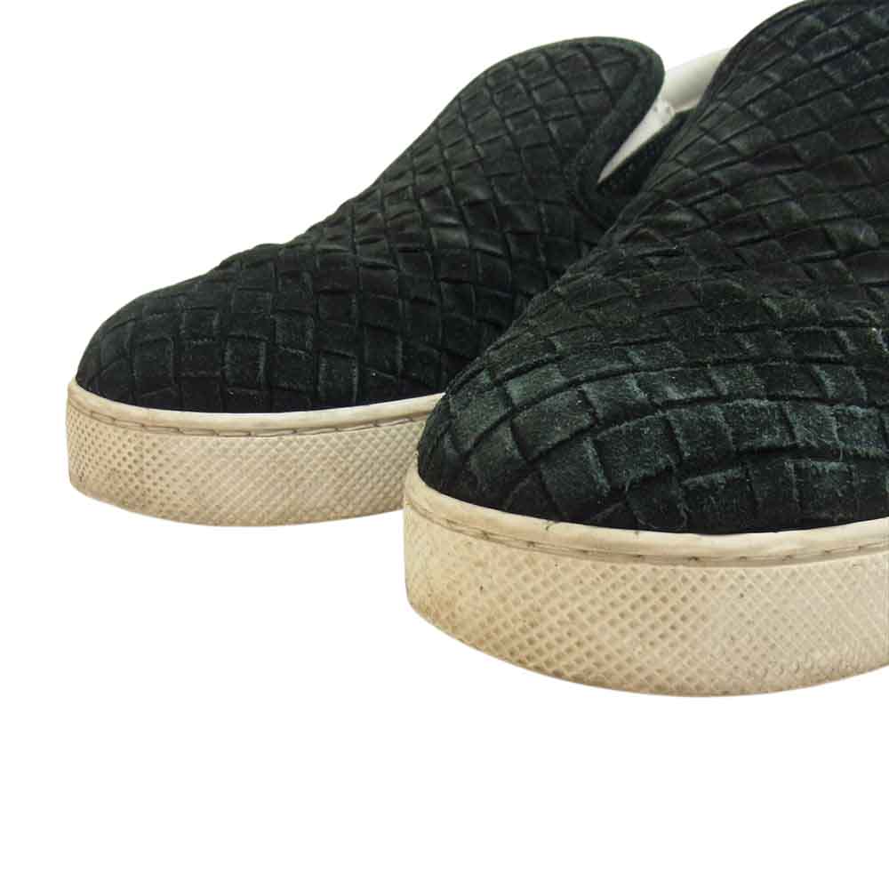 BOTTEGAVENETA ボッテガヴェネタ スエード イントレチャート スリッポン ブラック ブラック系 40 インソール実寸26.5【中古】